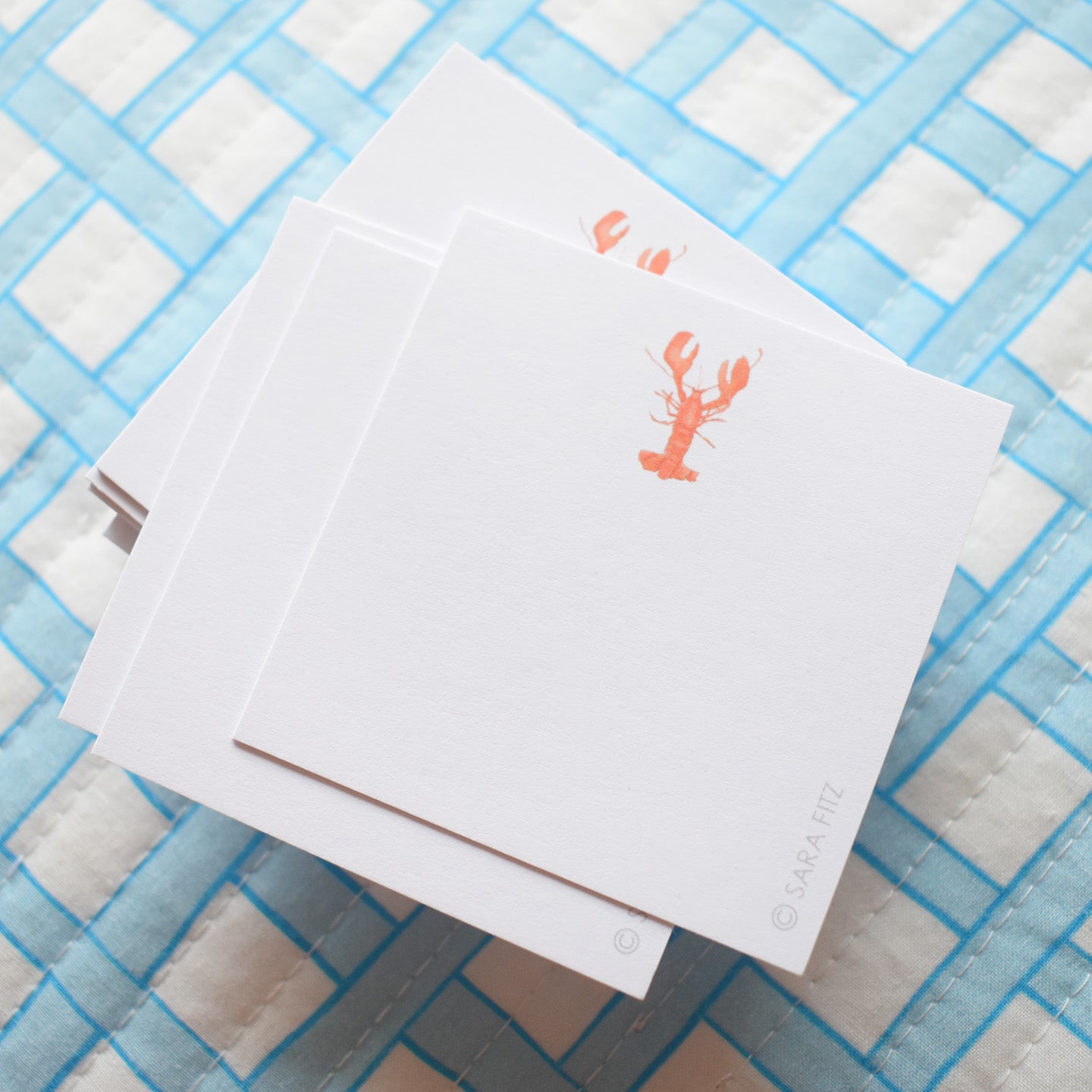 Lobster Notelet by Sara Fitz