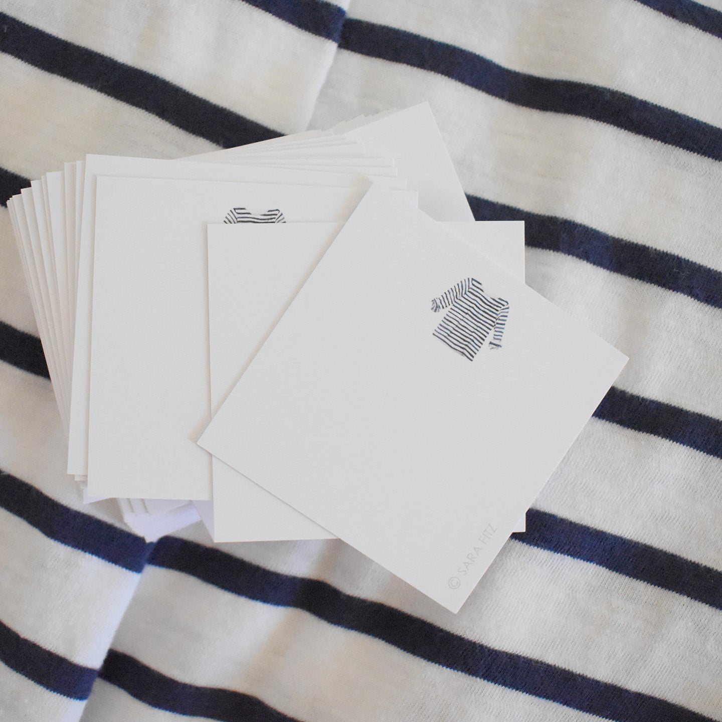 Striped Shirt Notelet by Sara Fitz