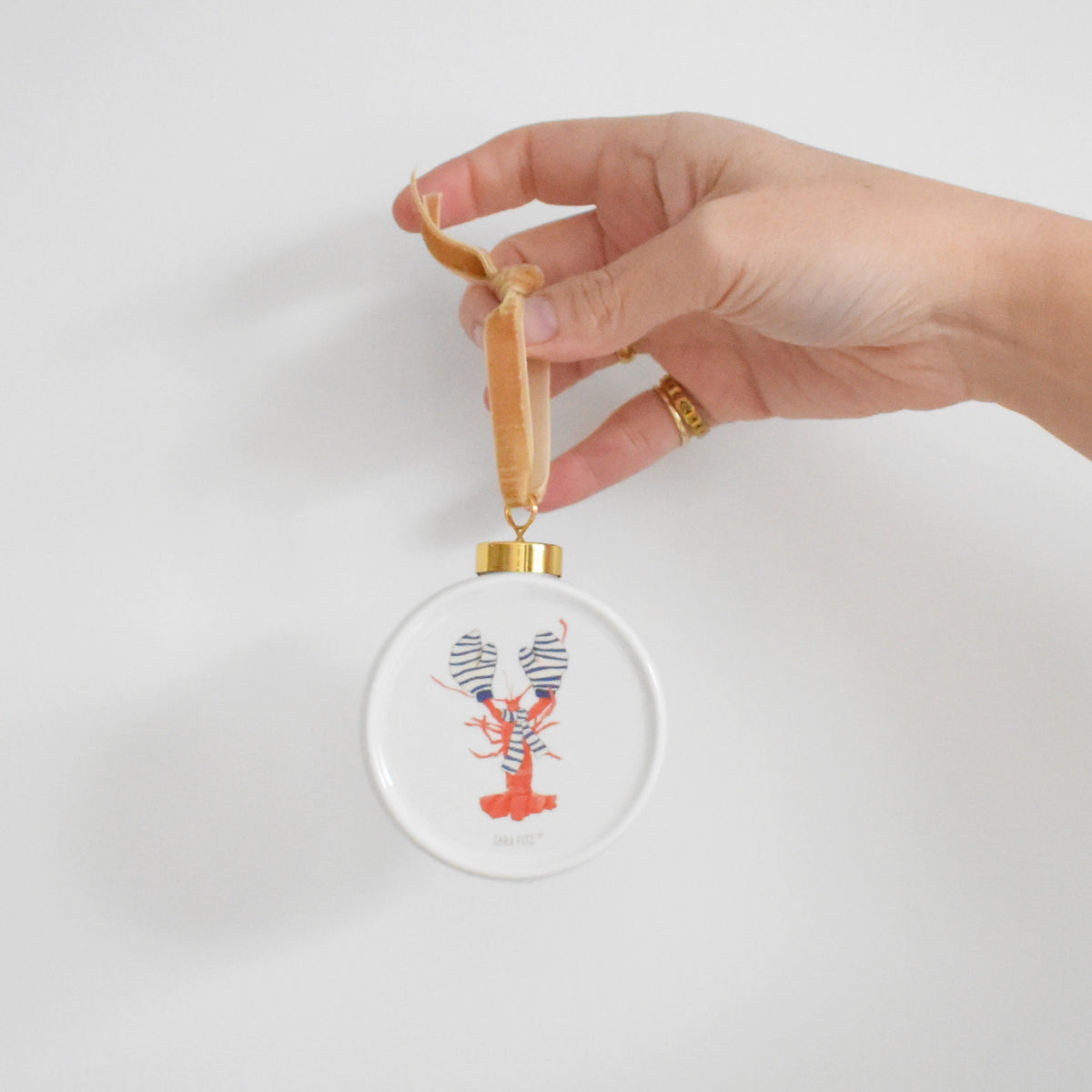 Cozy Lobster Ornament by Sara Fitz