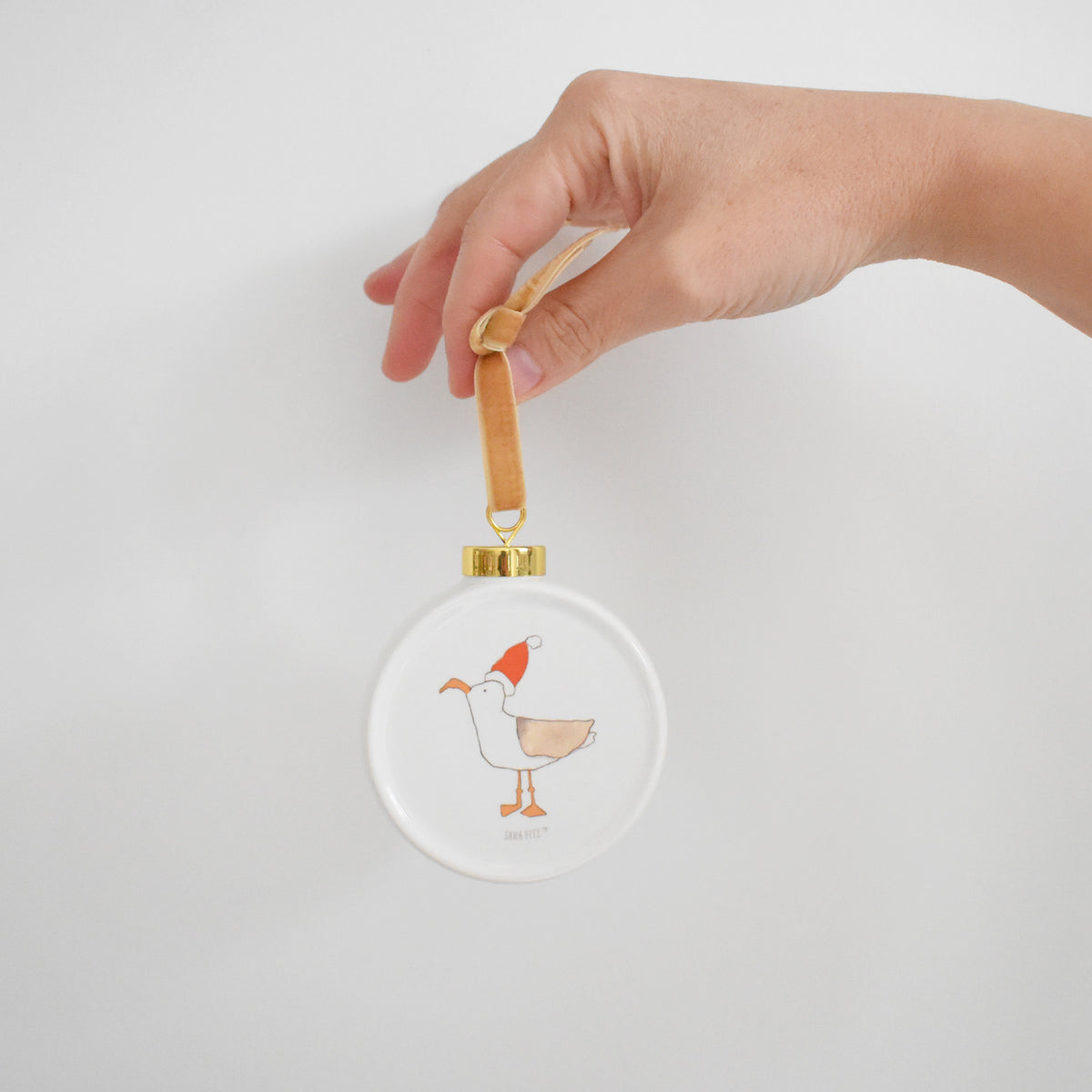 Santa Gull Ornament by Sara Fitz