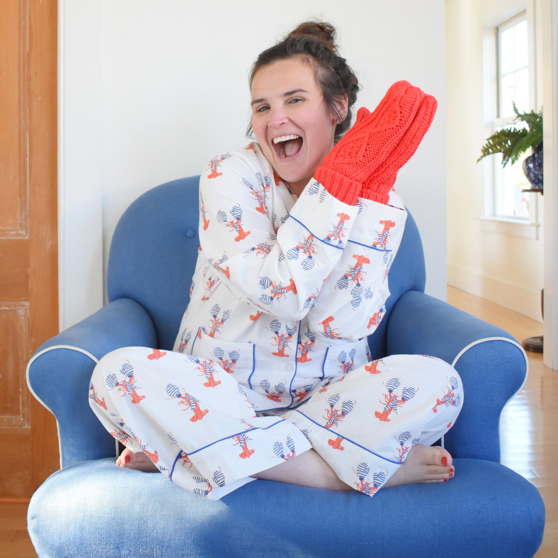 Sara Fitz Cozy Lobster Pajama Set For Soft Nights