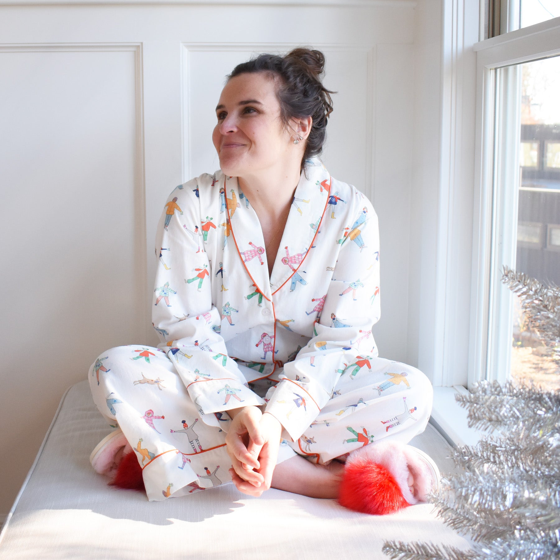 Sara Fitz Snow Angels Pajama Set Brushed Cotton