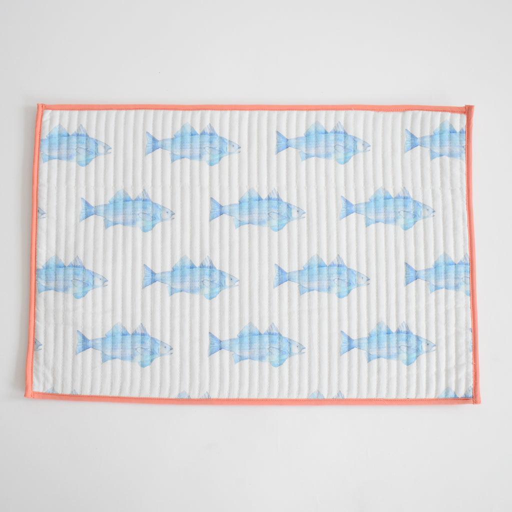 Blue Fish Placemats by Sara Fitz