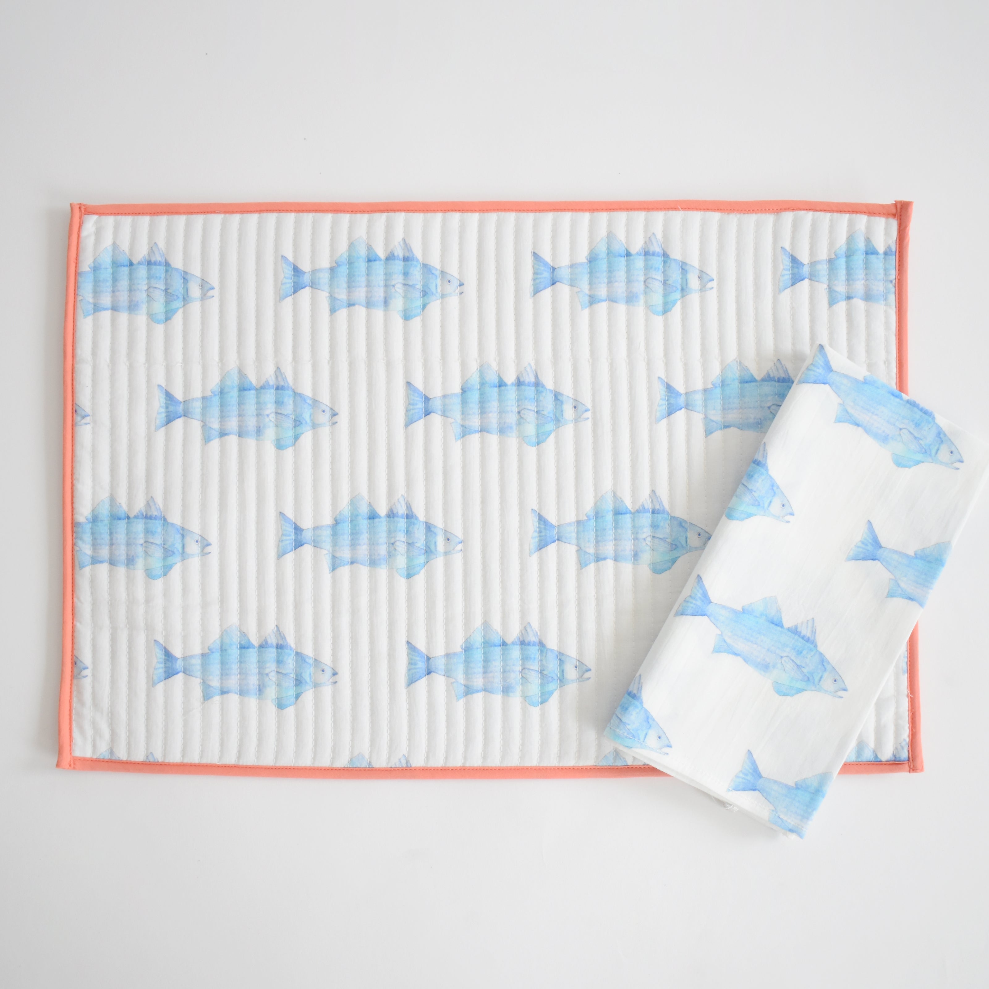 Blue Fish Placemats by Sara Fitz