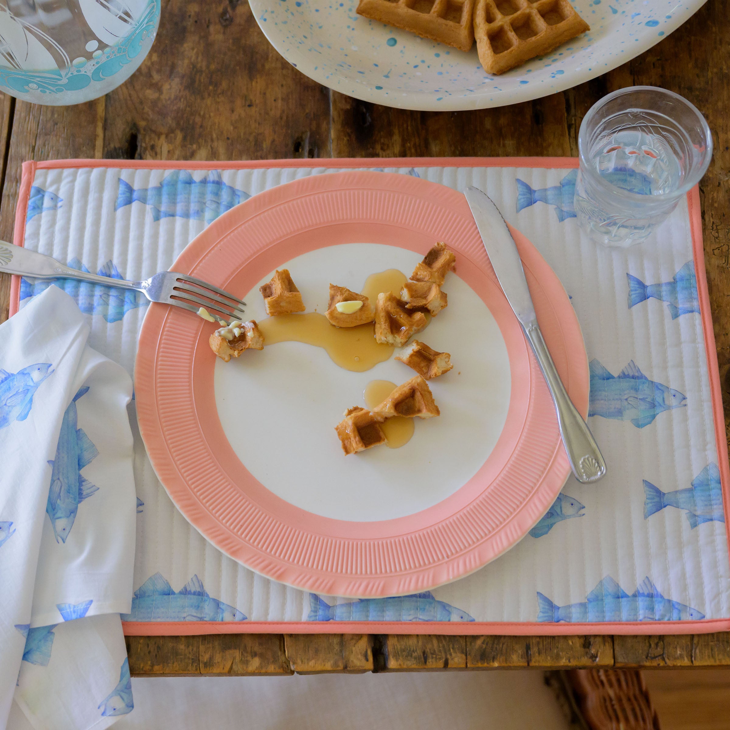 Blue Fish Napkins by Sara Fitz