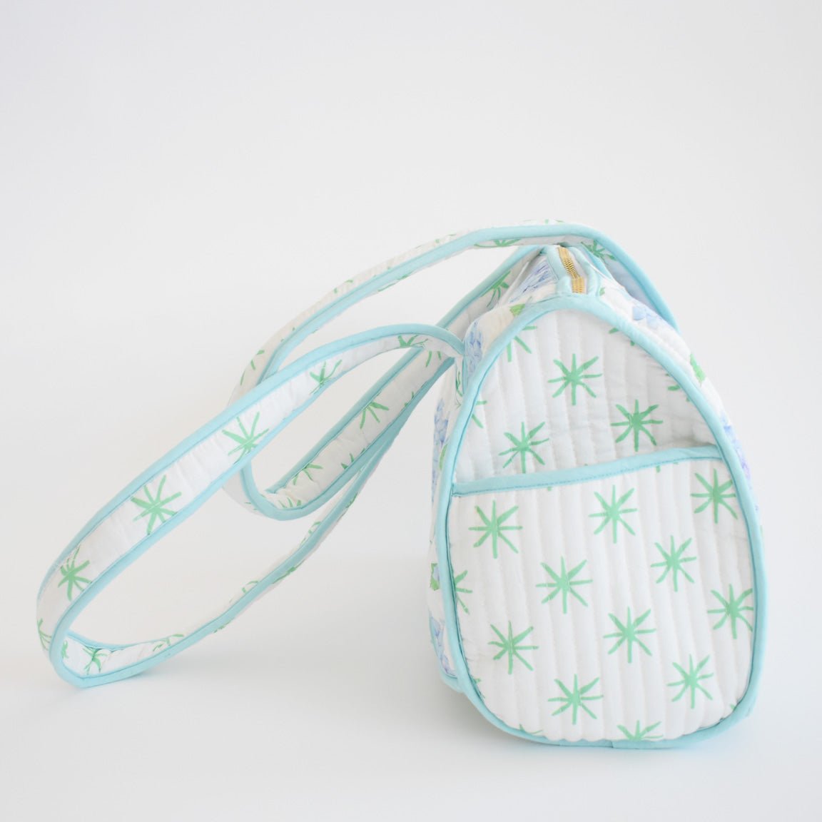 Sara Fitz Hydrangea Purse Quilted Cotton Shoulder Bag