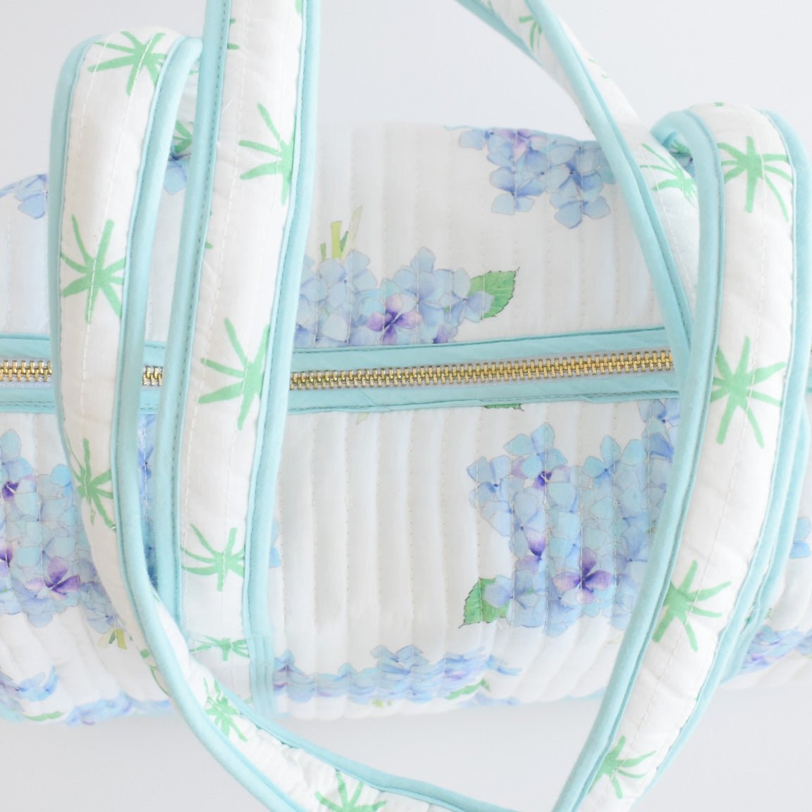 Sara Fitz Hydrangea Purse Quilted Cotton Shoulder Bag