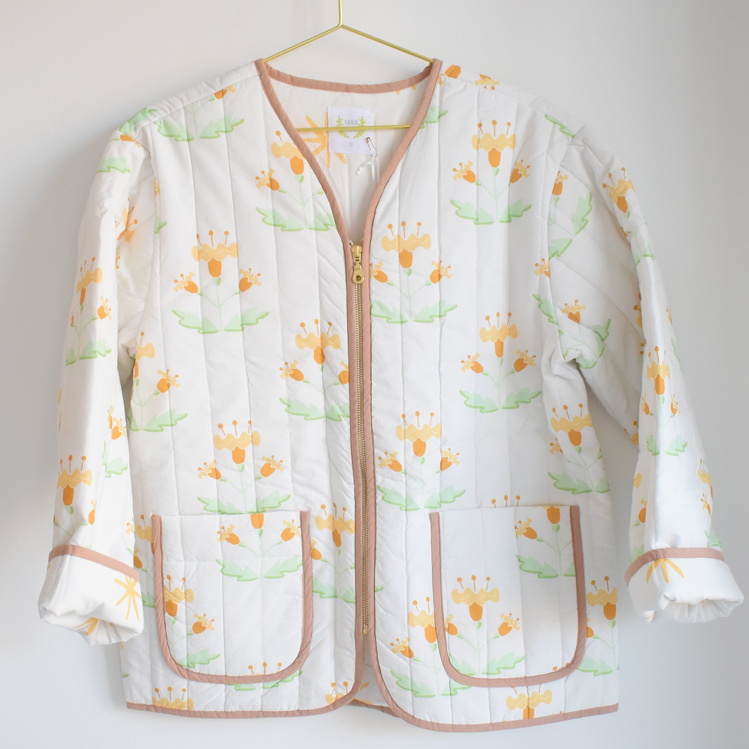 Sherbet Block Print Quilted Jacket by Sara Fitz