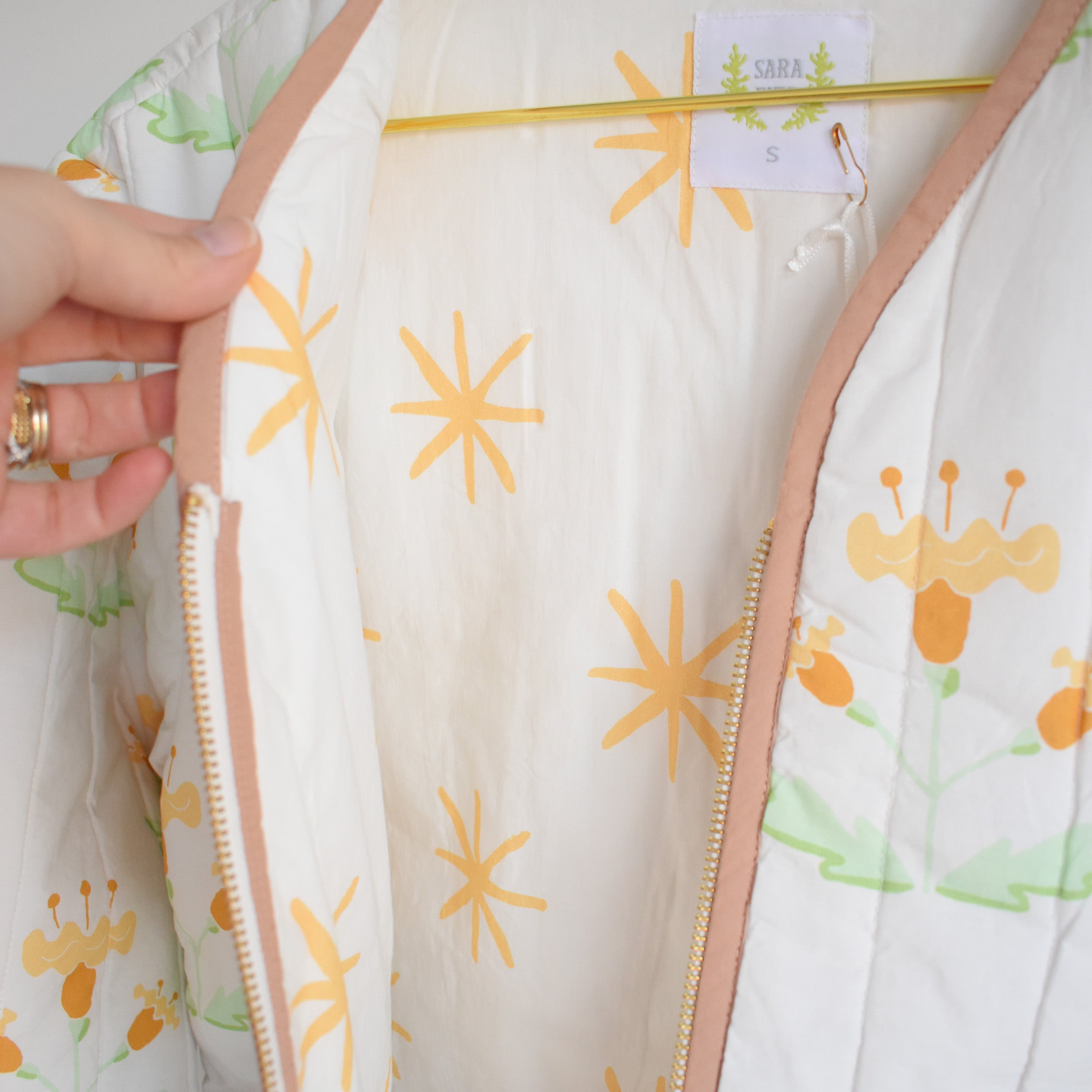 Sherbet Block Print Quilted Jacket by Sara Fitz