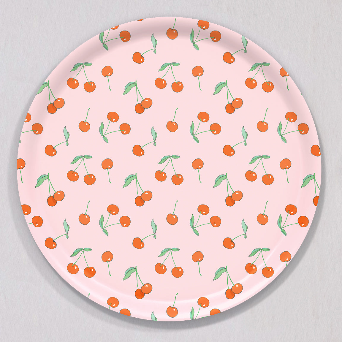 Cherries Tray, Round by Sara Fitz