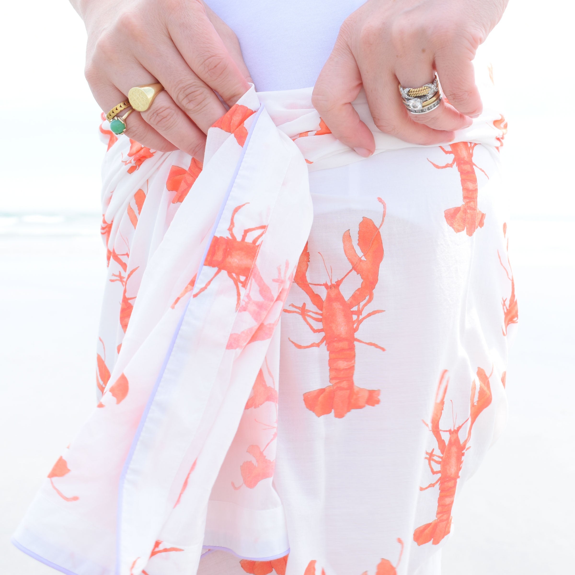 Sarong, Lobster by Sara Fitz