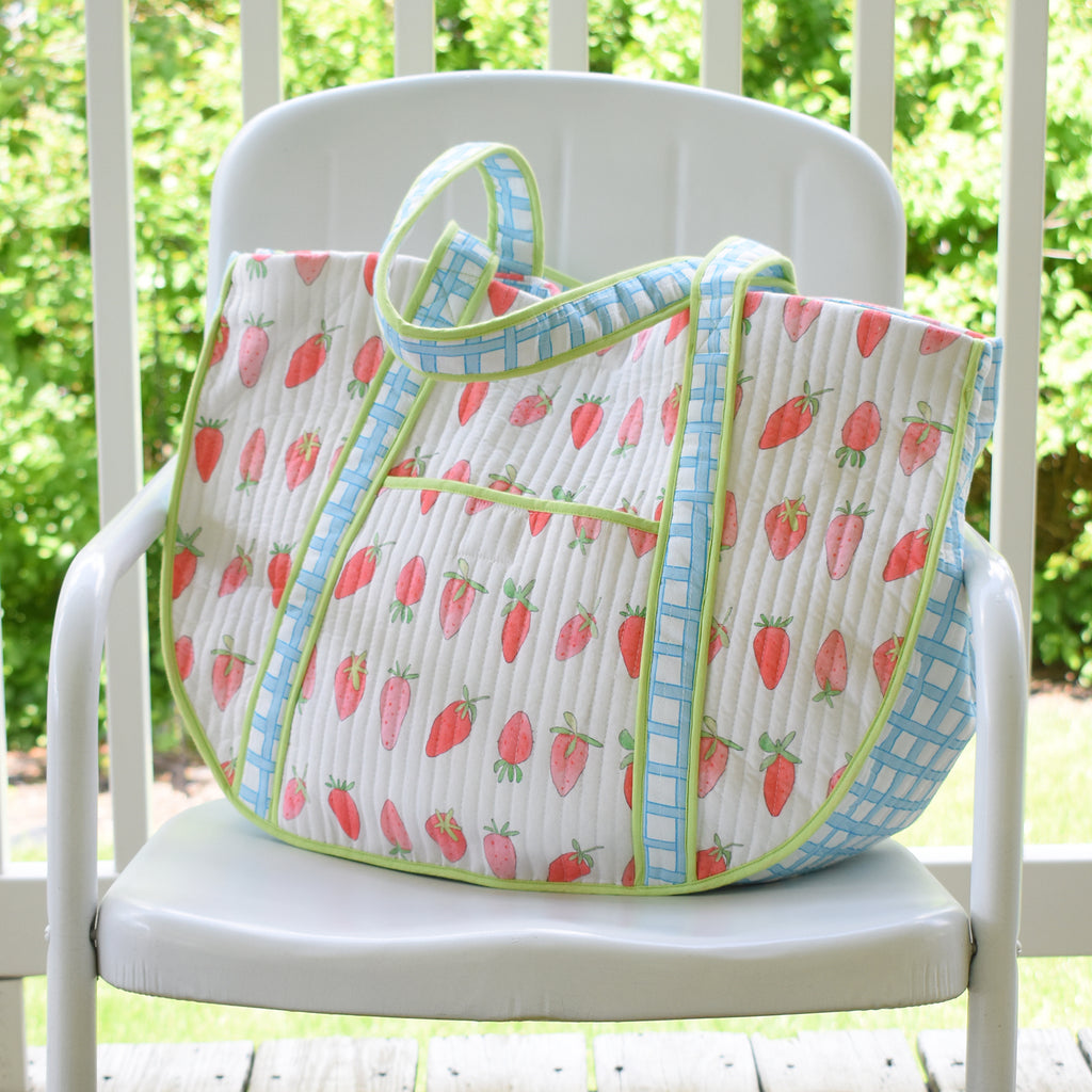 Expandable Tote, Strawberry by Sara Fitz