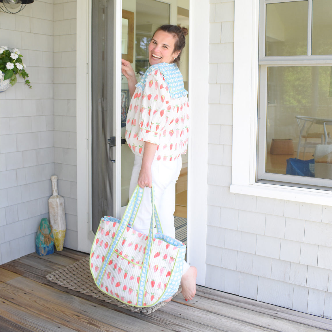 Expandable Tote, Strawberry by Sara Fitz