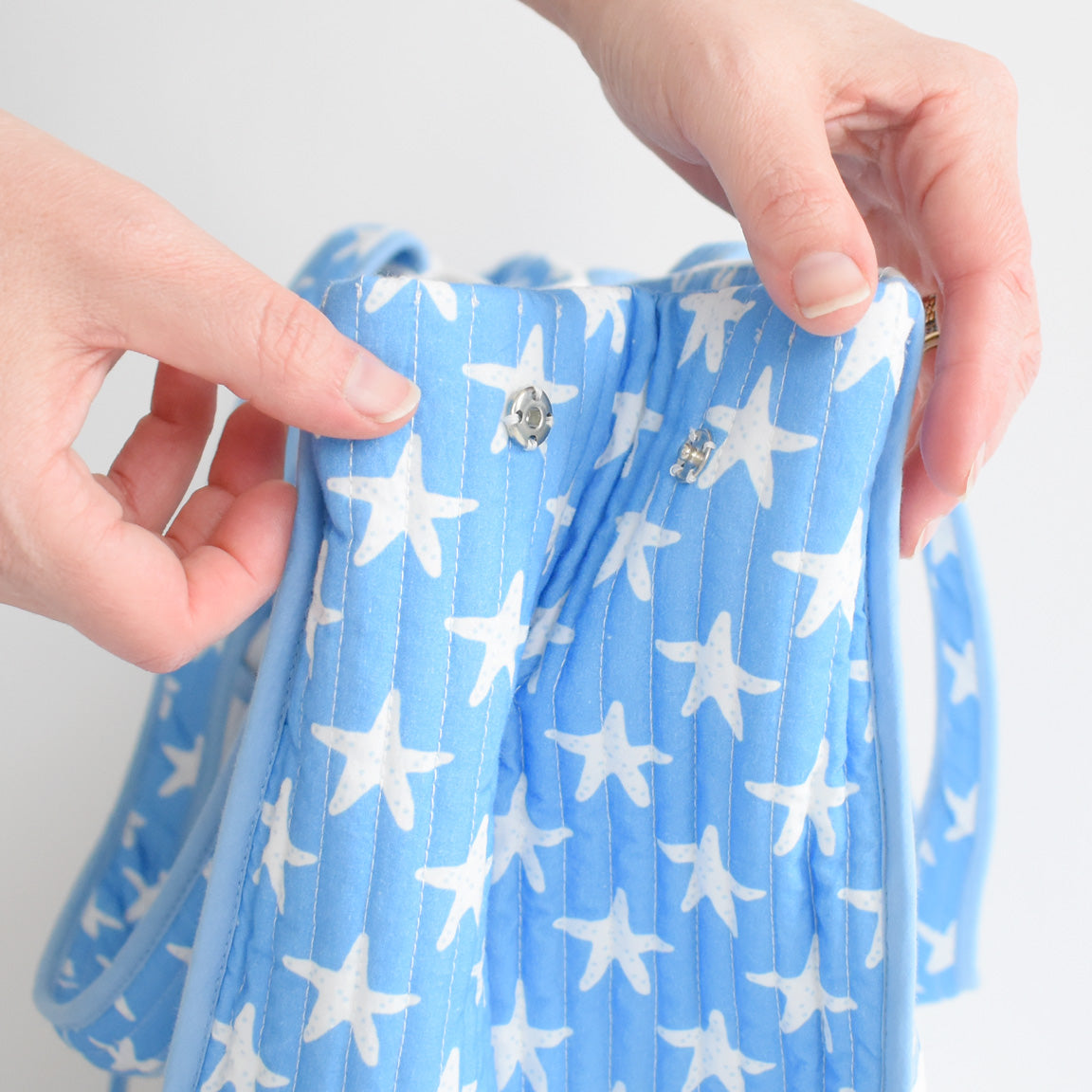 Expandable Tote, Blue Lobster by Sara Fitz