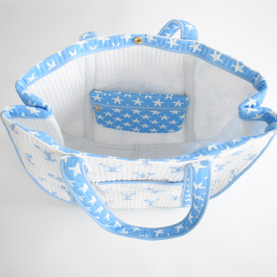 Expandable Tote, Blue Lobster by Sara Fitz