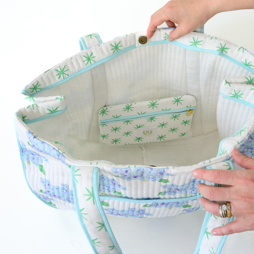 Expandable Tote, Hydrangea by Sara Fitz