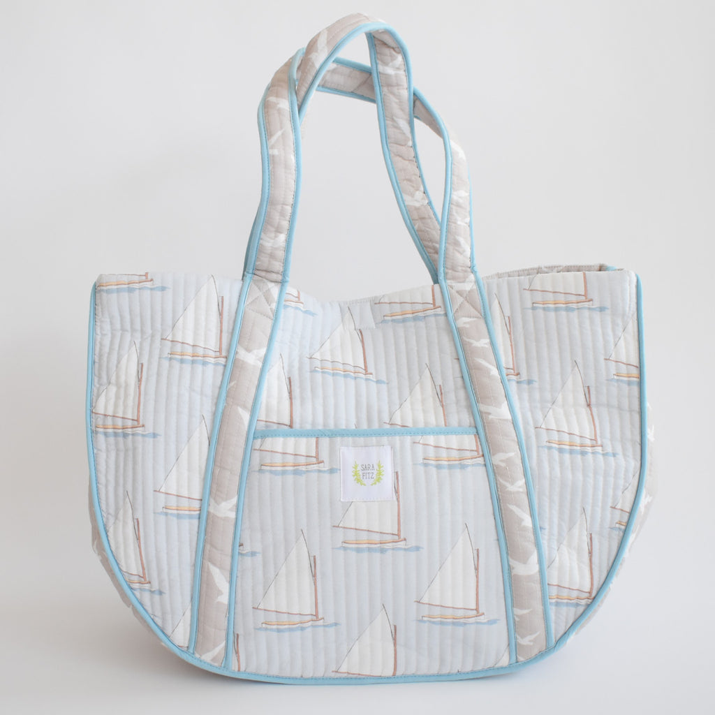 Expandable Tote, Sailboat by Sara Fitz