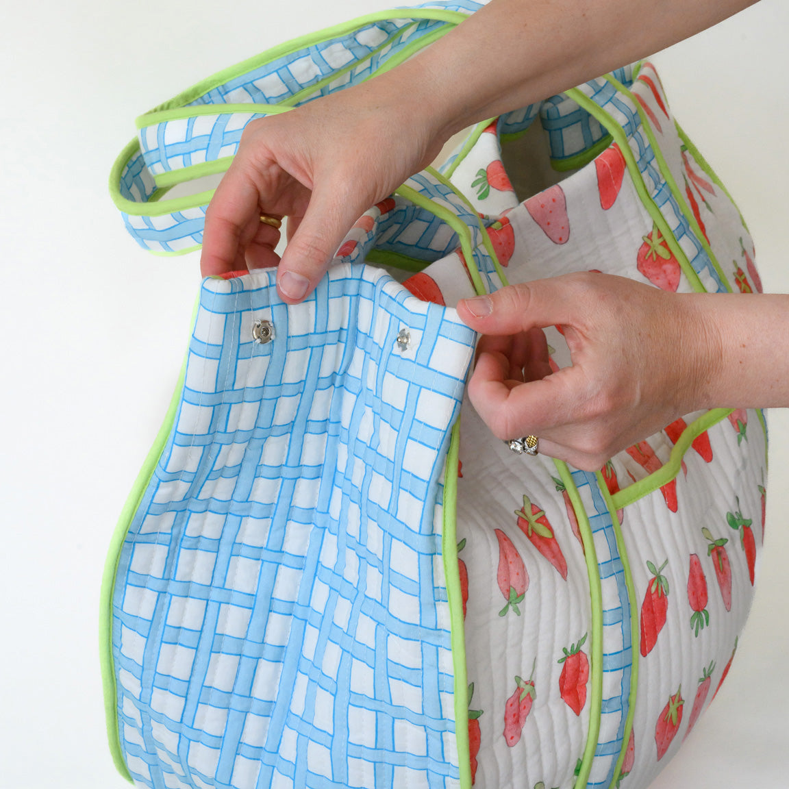 Expandable Tote, Strawberry by Sara Fitz