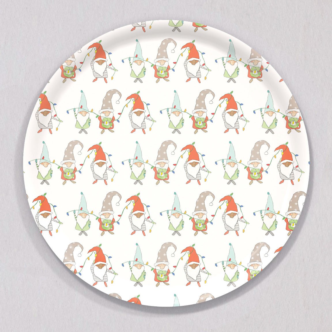 Large Gnomes Tray, Round by Sara Fitz