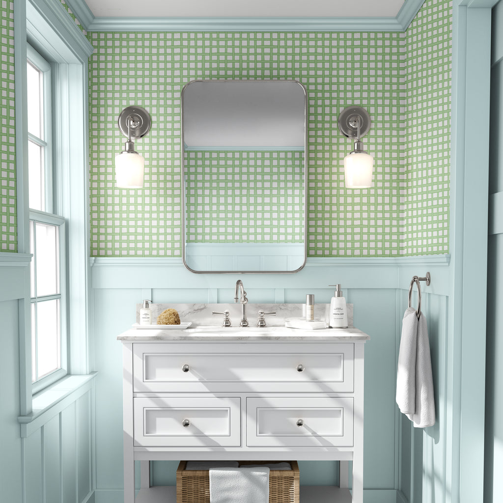 Woven Green Wallpaper by Sara Fitz