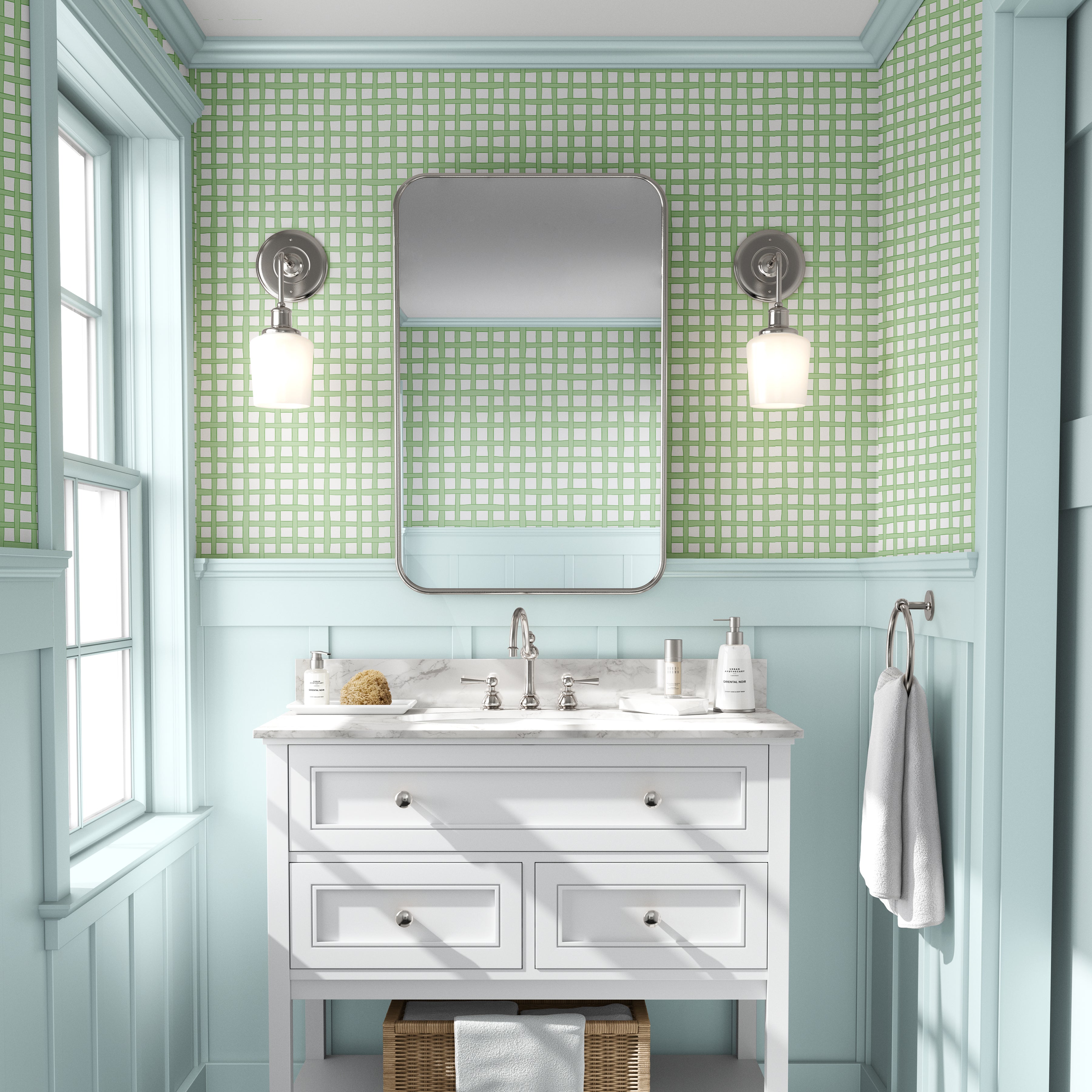 Woven Green Wallpaper by Sara Fitz