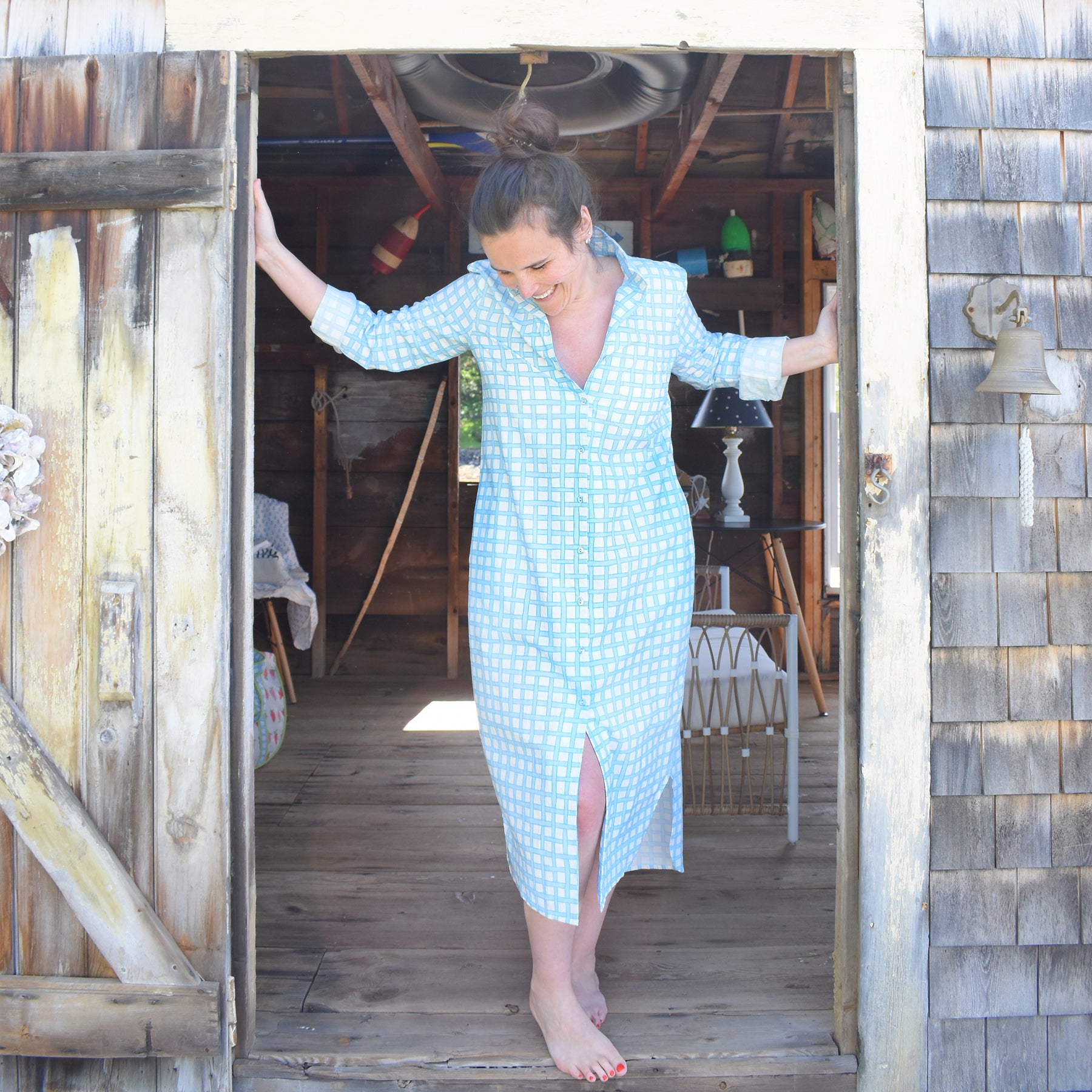 Classic Shirt Dress, Blue Weave by Sara Fitz