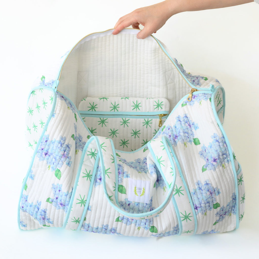 Weekender Tote, Hydrangea by Sara Fitz