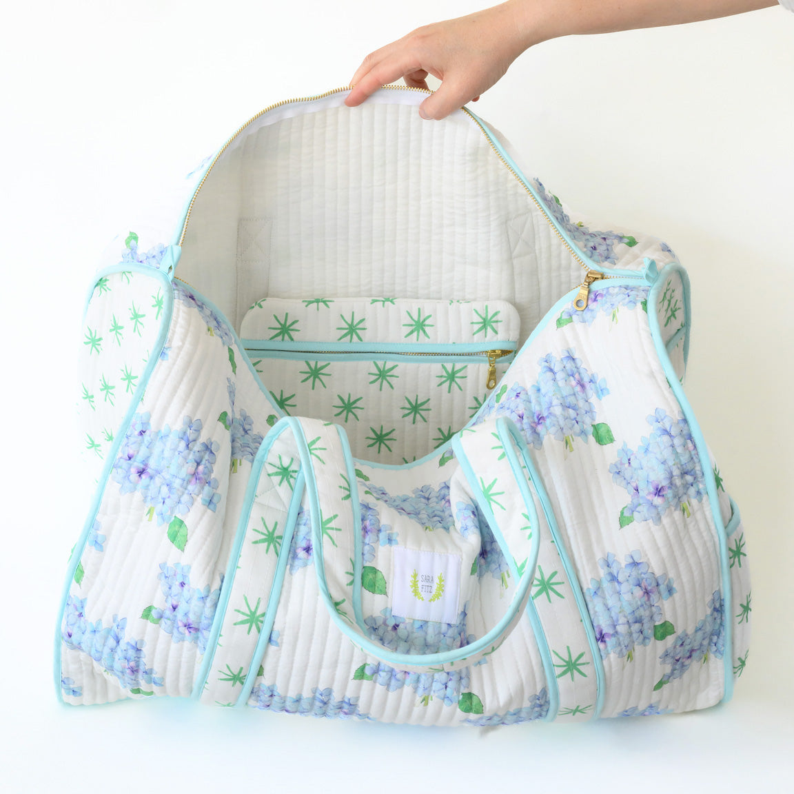 Weekender Tote, Hydrangea by Sara Fitz
