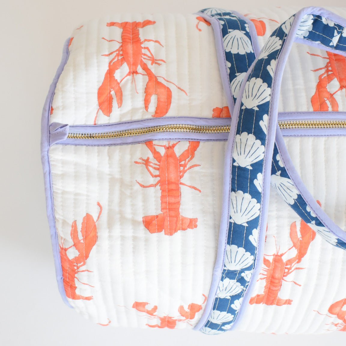Sara Fitz Weekender Tote Lobster Print Bag