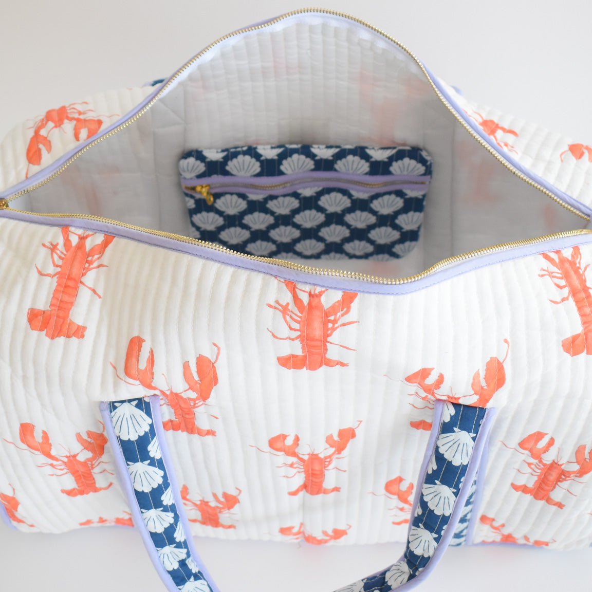 Sara Fitz Weekender Tote Lobster Print Bag
