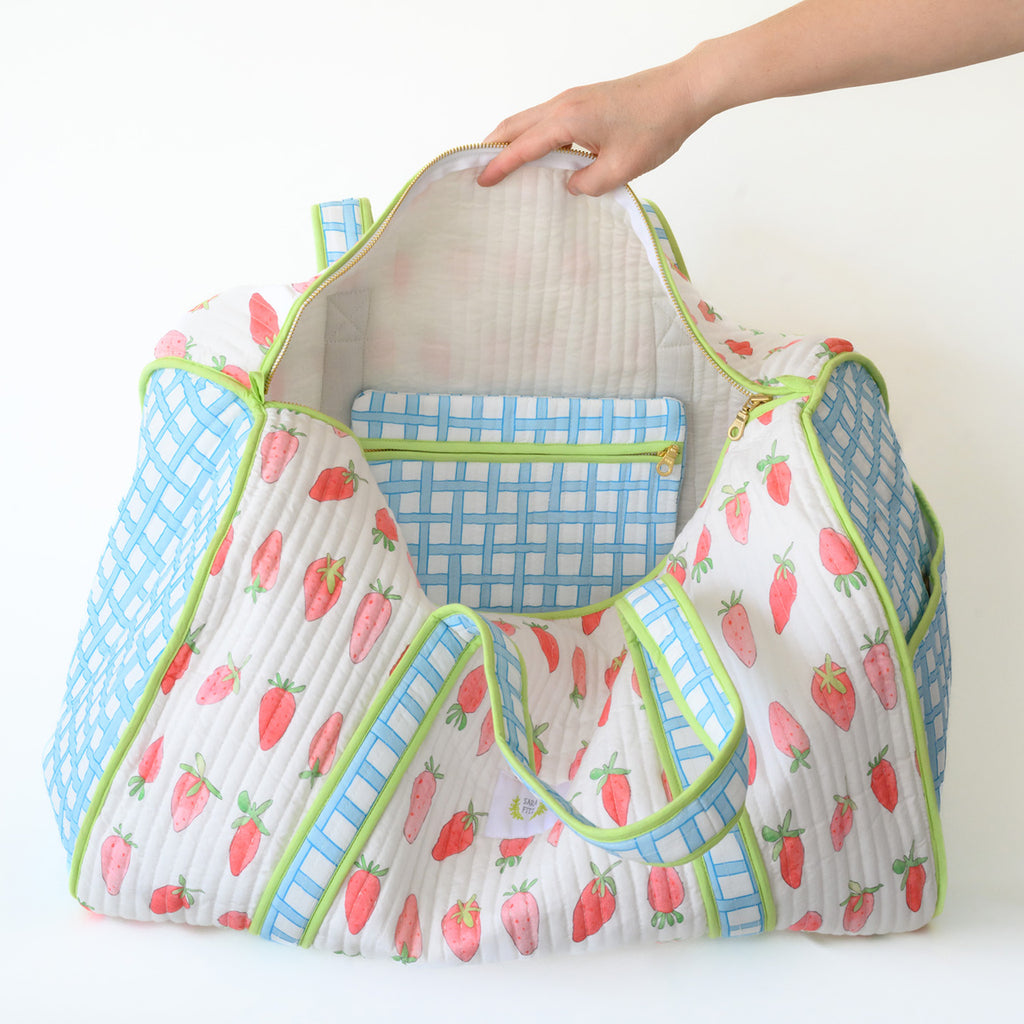Weekender Tote, Strawberry by Sara Fitz