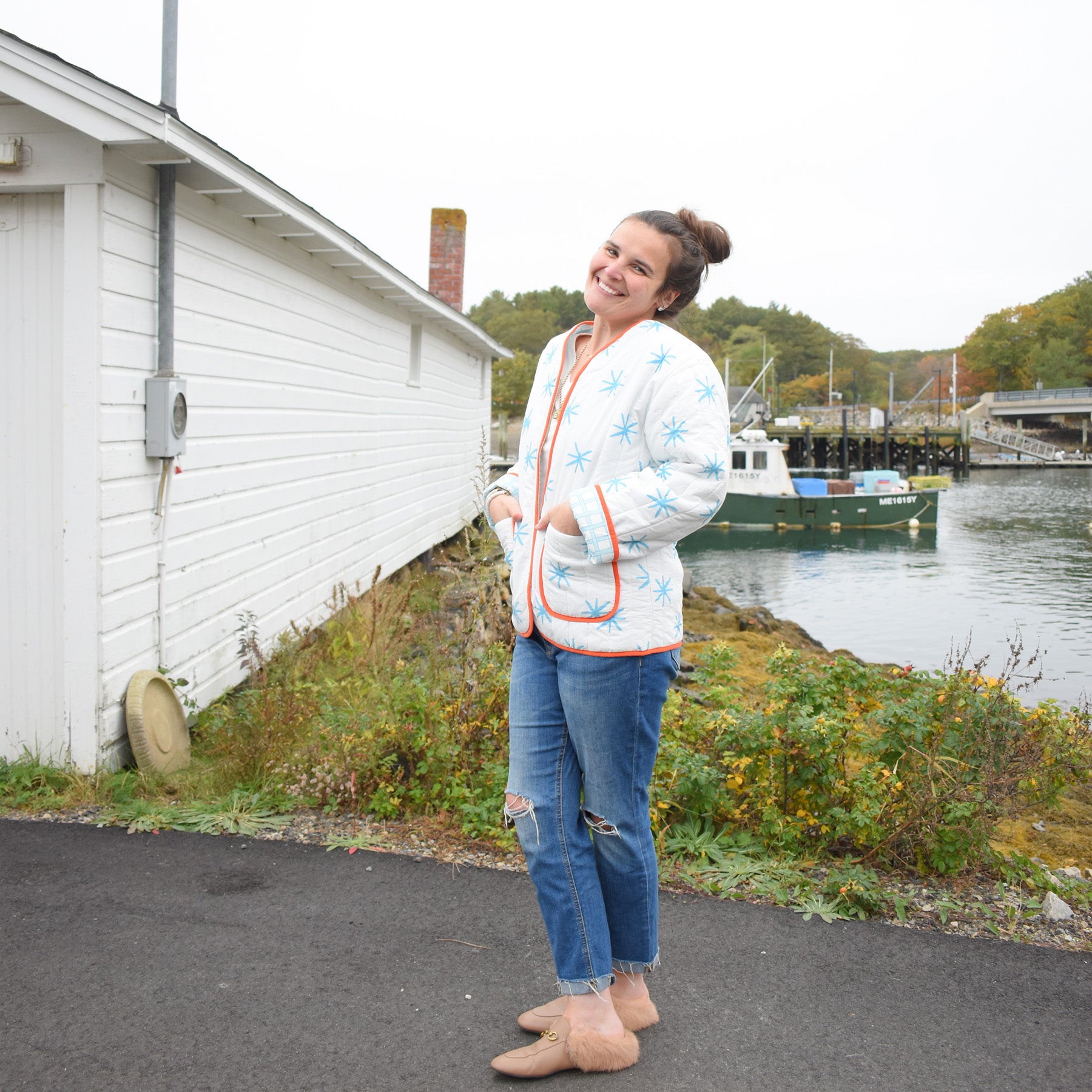 Star Blue Quilted Jacket by Sara Fitz