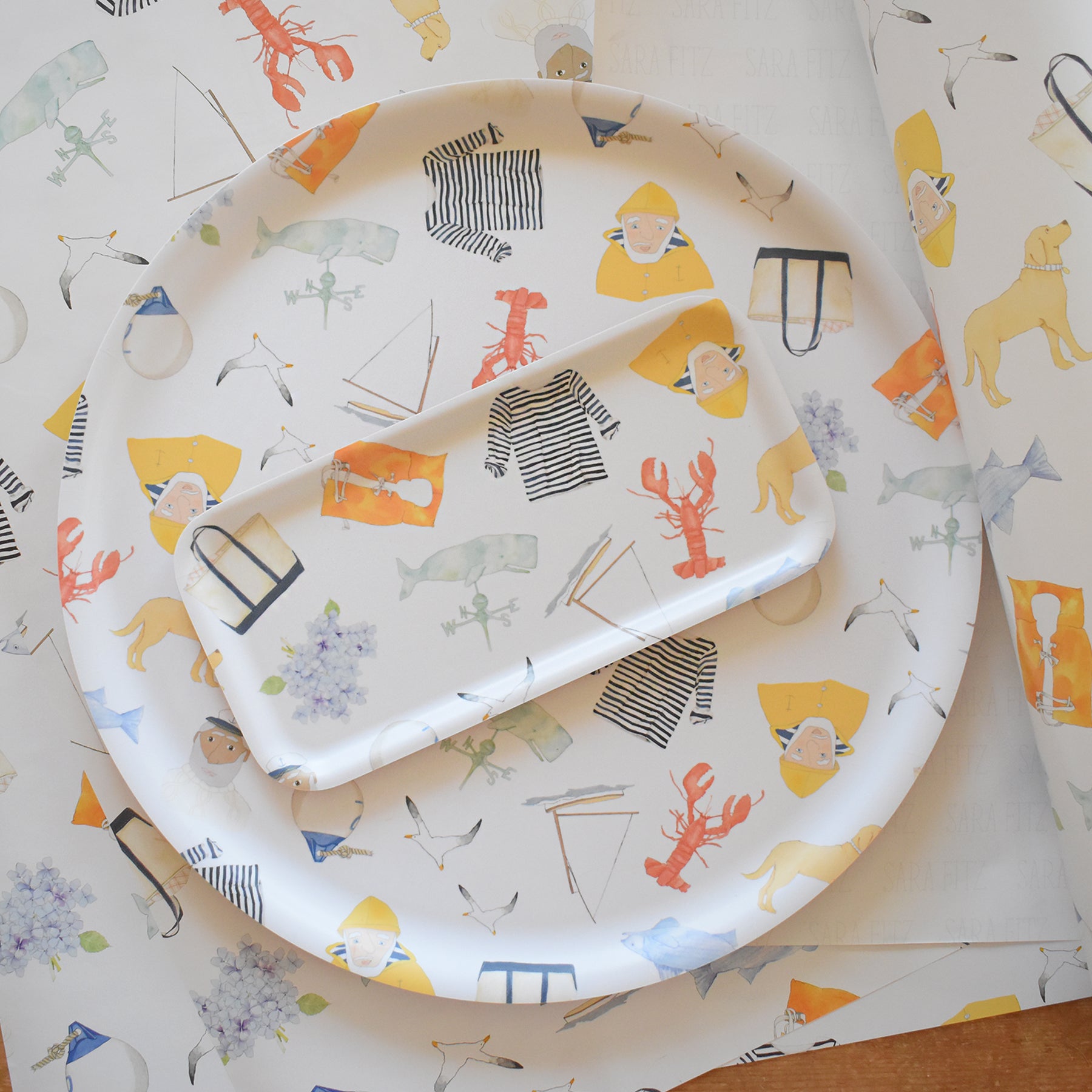 Sara Fitz Classics Tray, Round by Sara Fitz