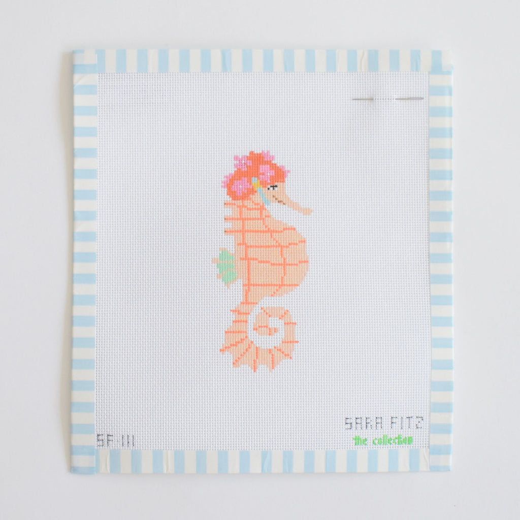 Seahorse Needlepoint by Sara Fitz