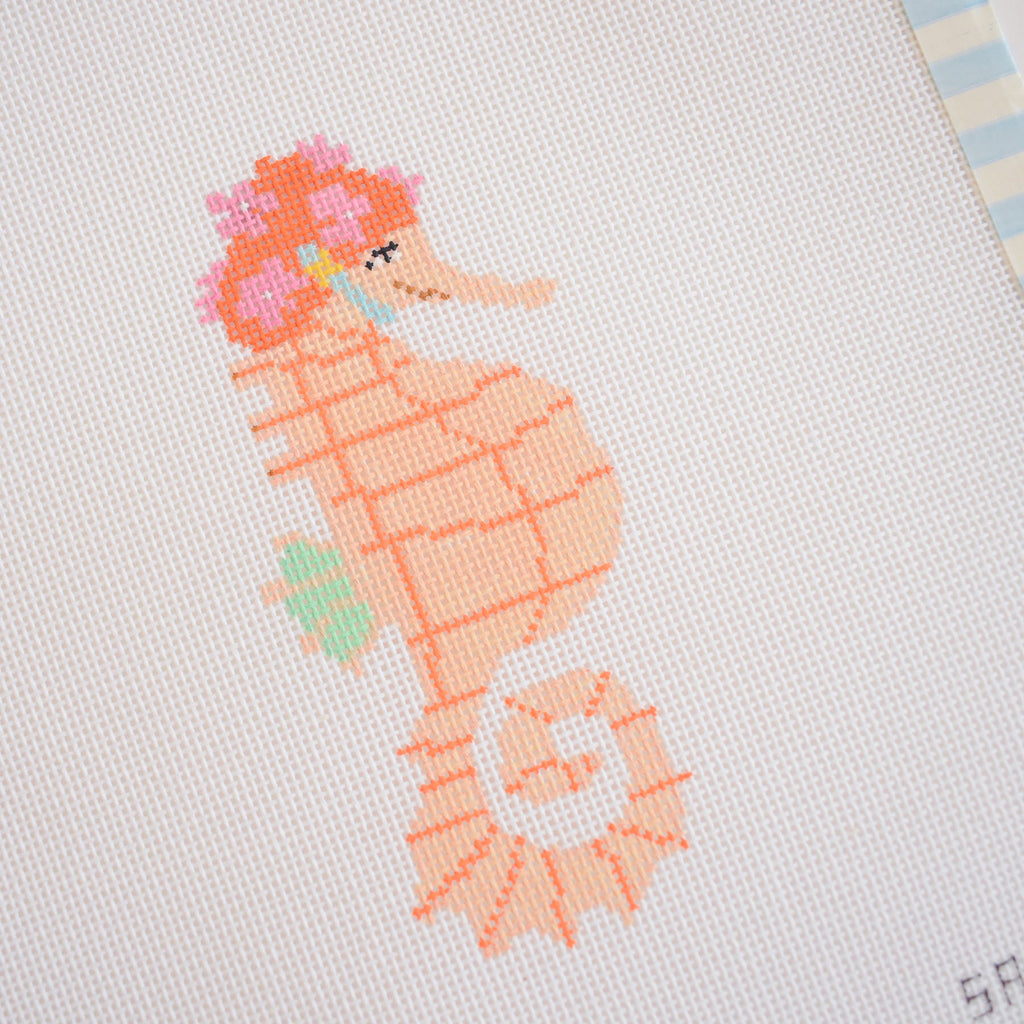 Seahorse Needlepoint by Sara Fitz