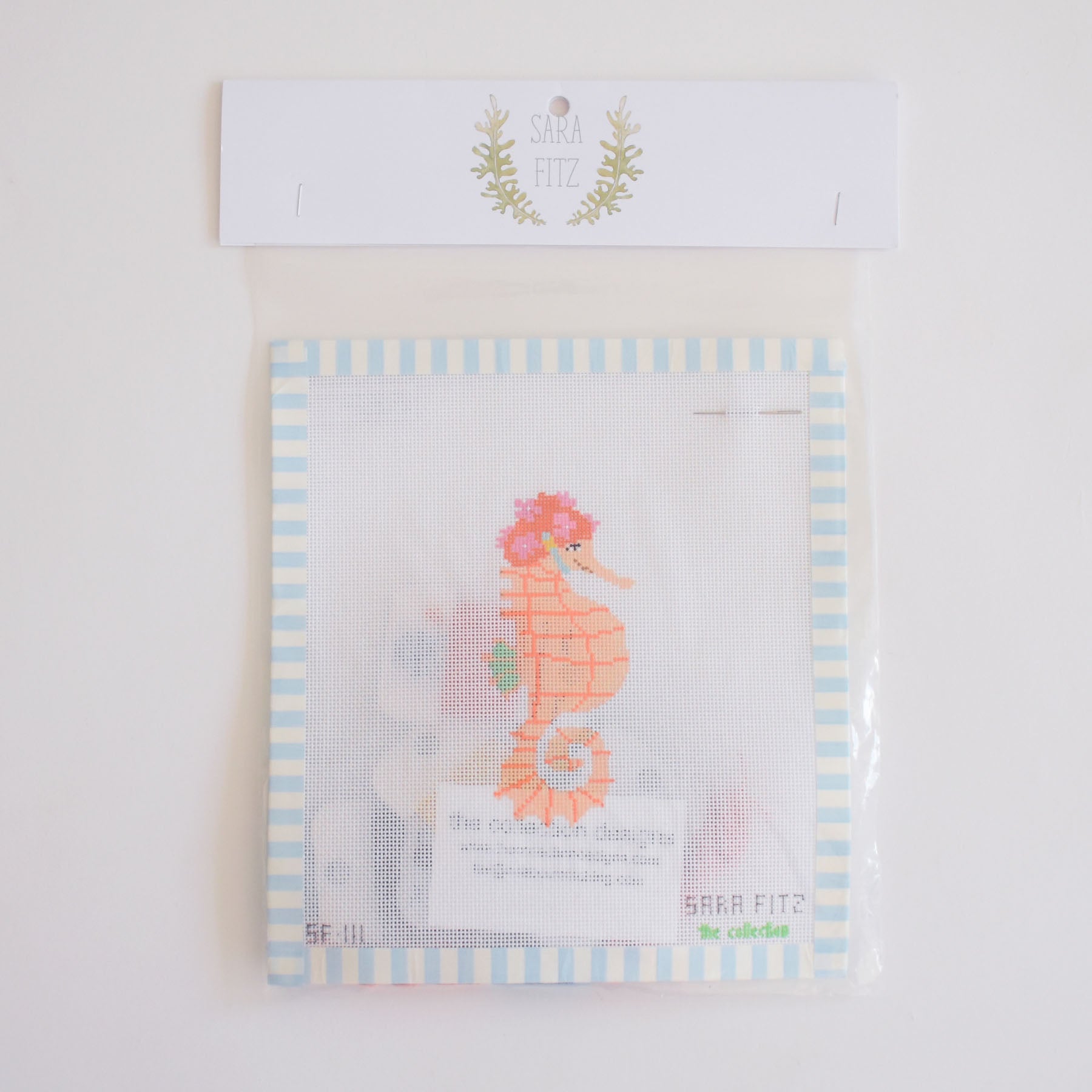 Seahorse Needlepoint by Sara Fitz