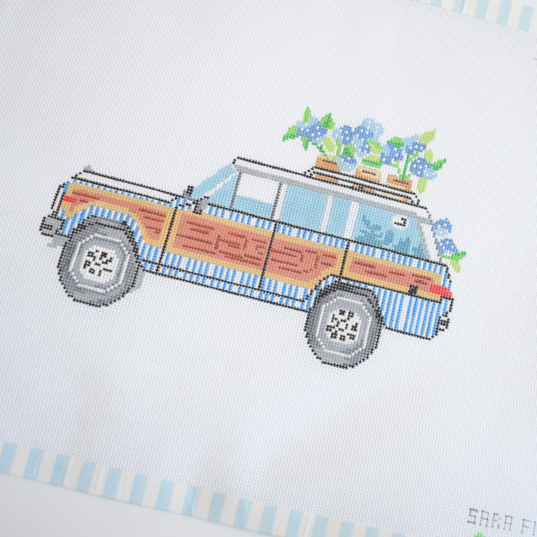 Seersucker Wagon Needlepoint