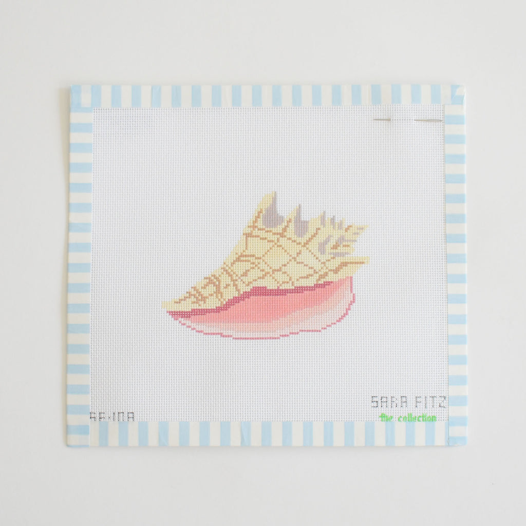 Conch Shell Needlepoint by Sara Fitz