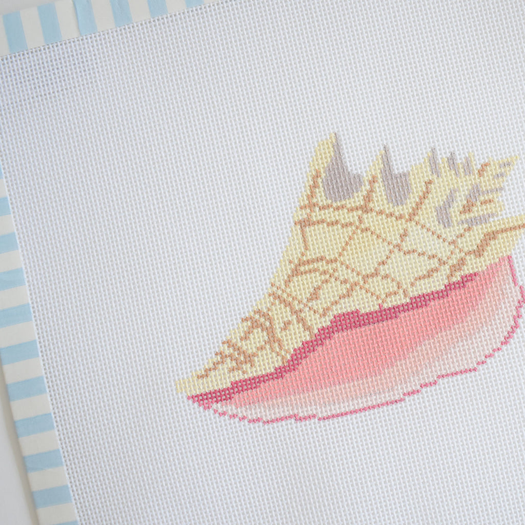 Conch Shell Needlepoint by Sara Fitz