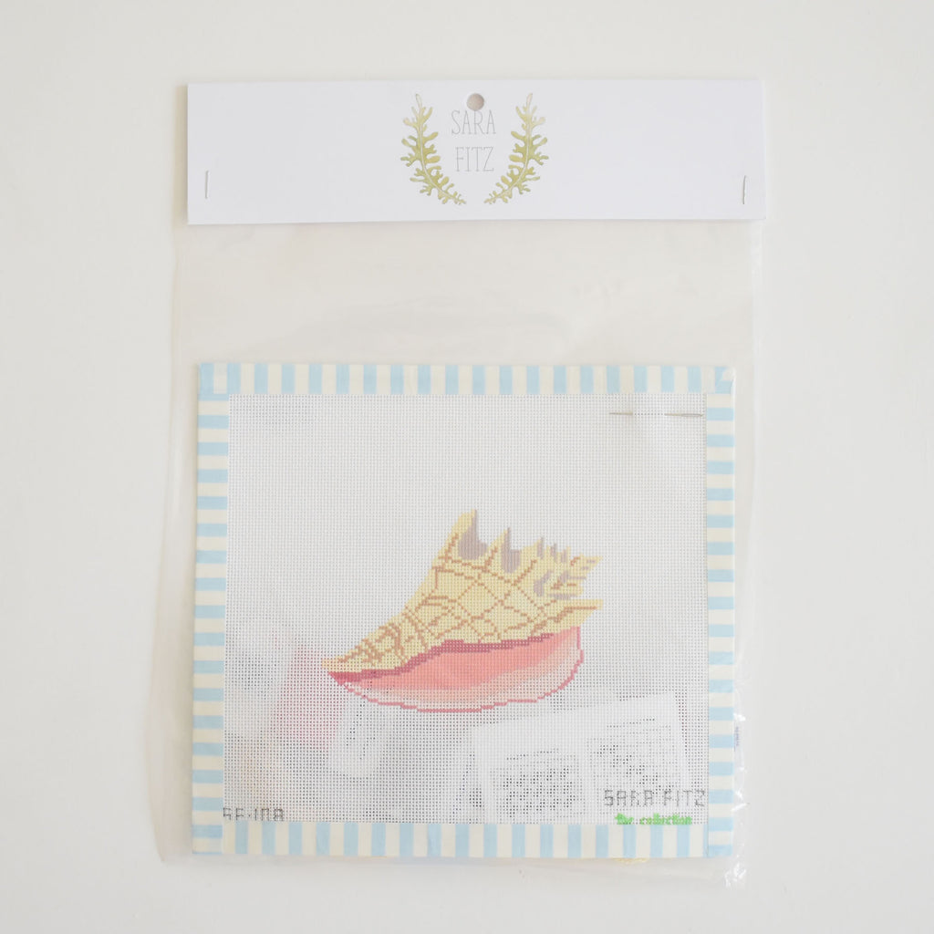 Conch Shell Needlepoint by Sara Fitz