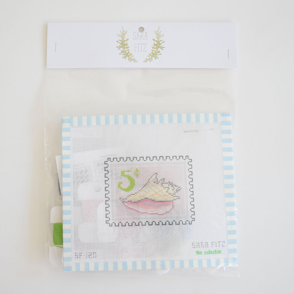 Shell Stamp Needlepoint by Sara Fitz