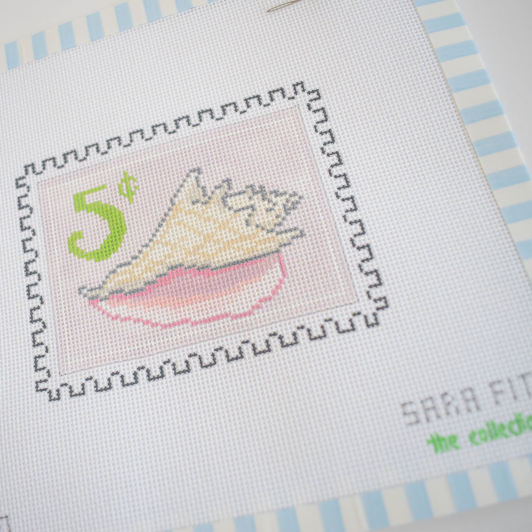 Shell Stamp Needlepoint by Sara Fitz