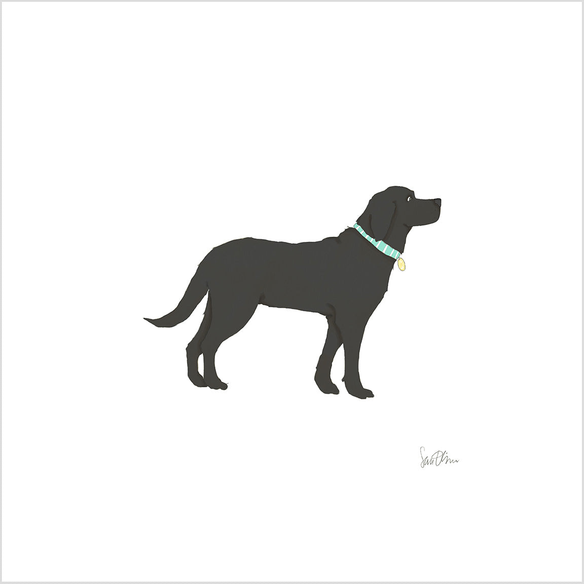 Black Pup Art Print by Sara Fitz