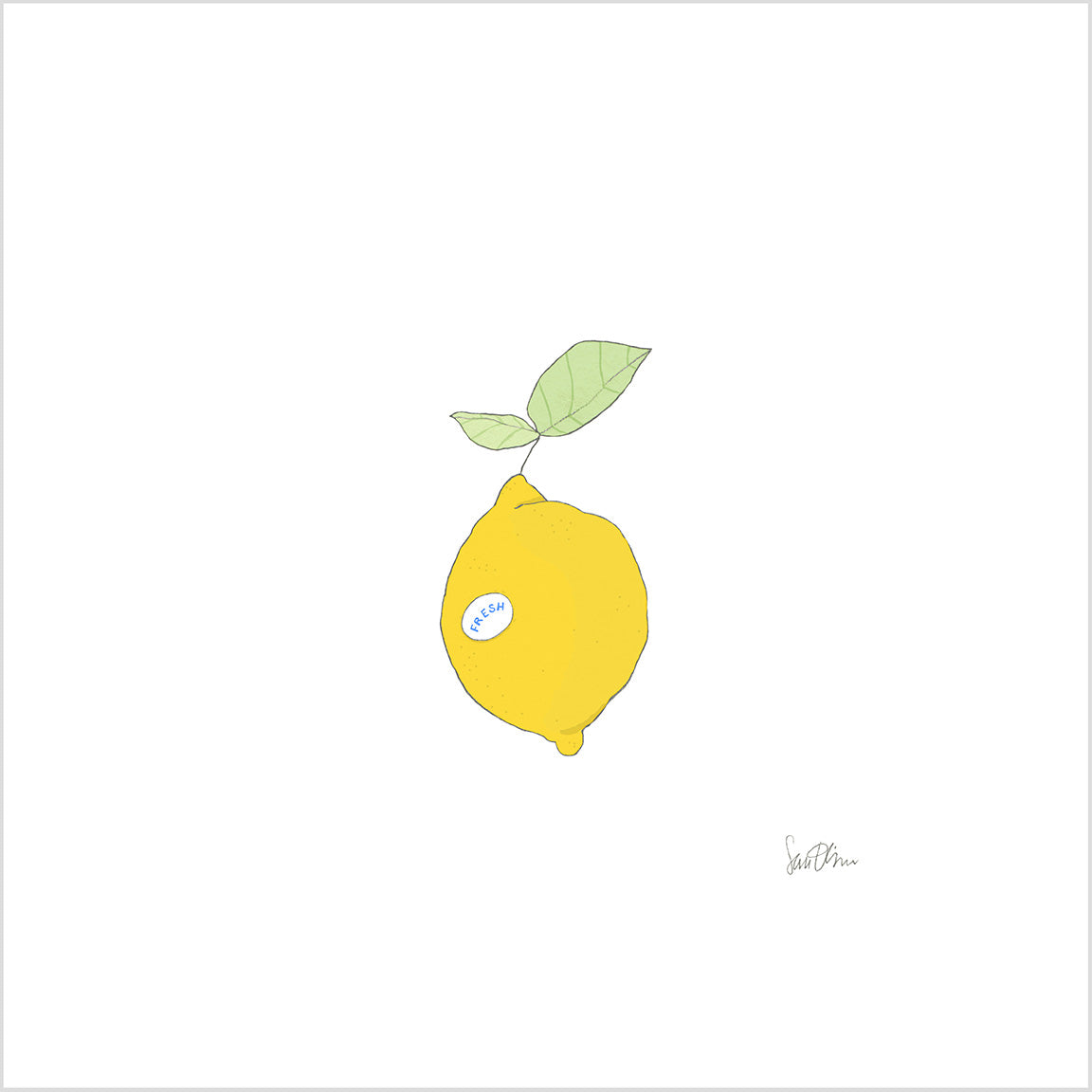 Lemon Art Print by Sara Fitz