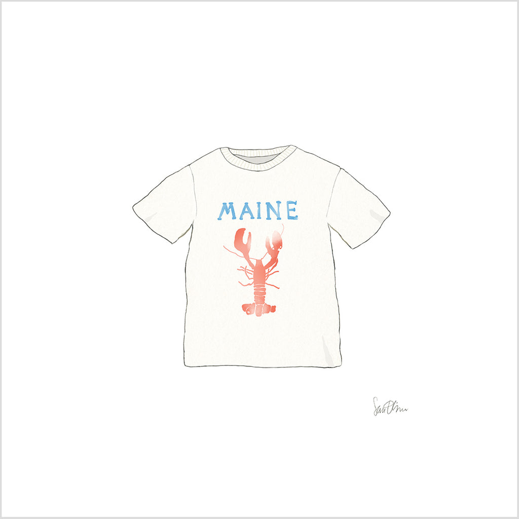 Maine Tee Art Print by Sara Fitz