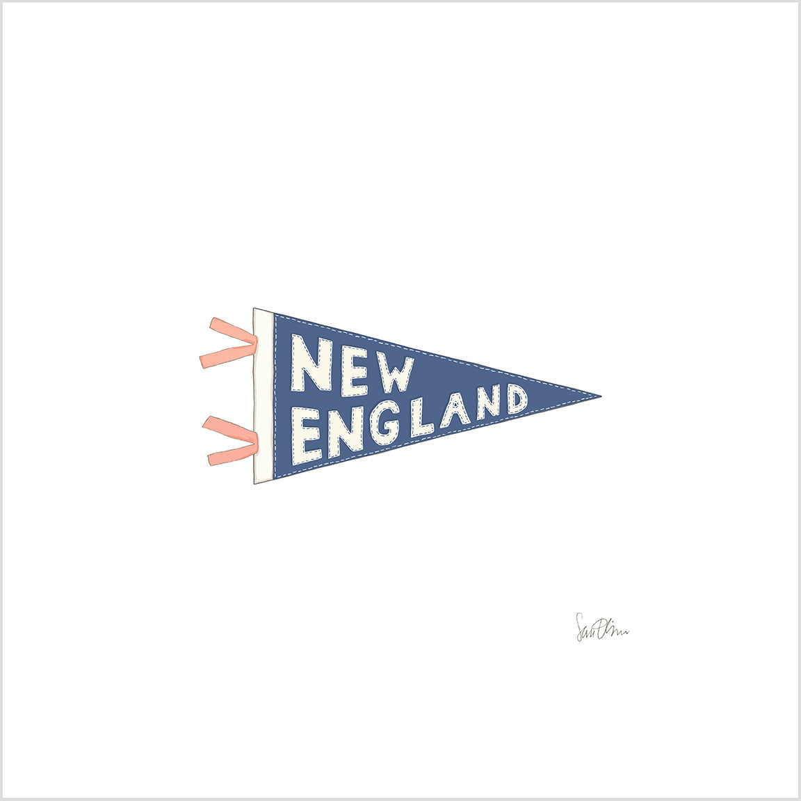 New England Pennant Art Print by Sara Fitz