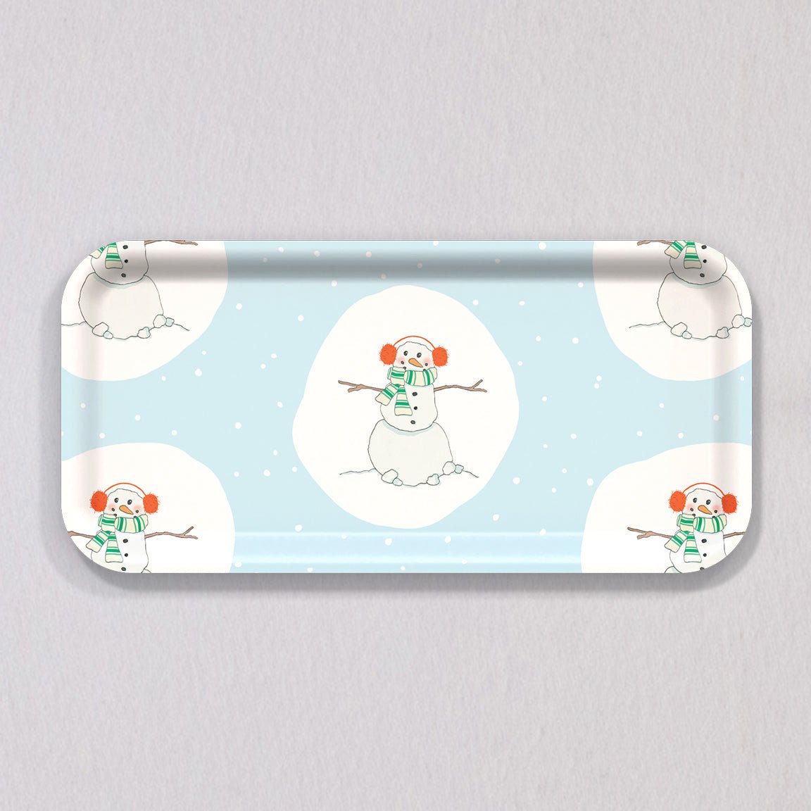 Small Happy Snowman Tray by Sara Fitz