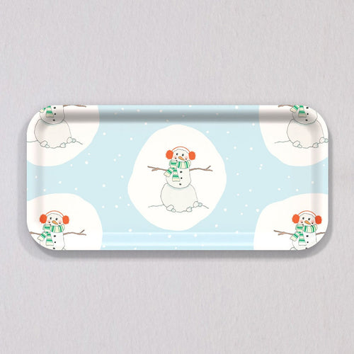 Small Happy Snowman Tray by Sara Fitz