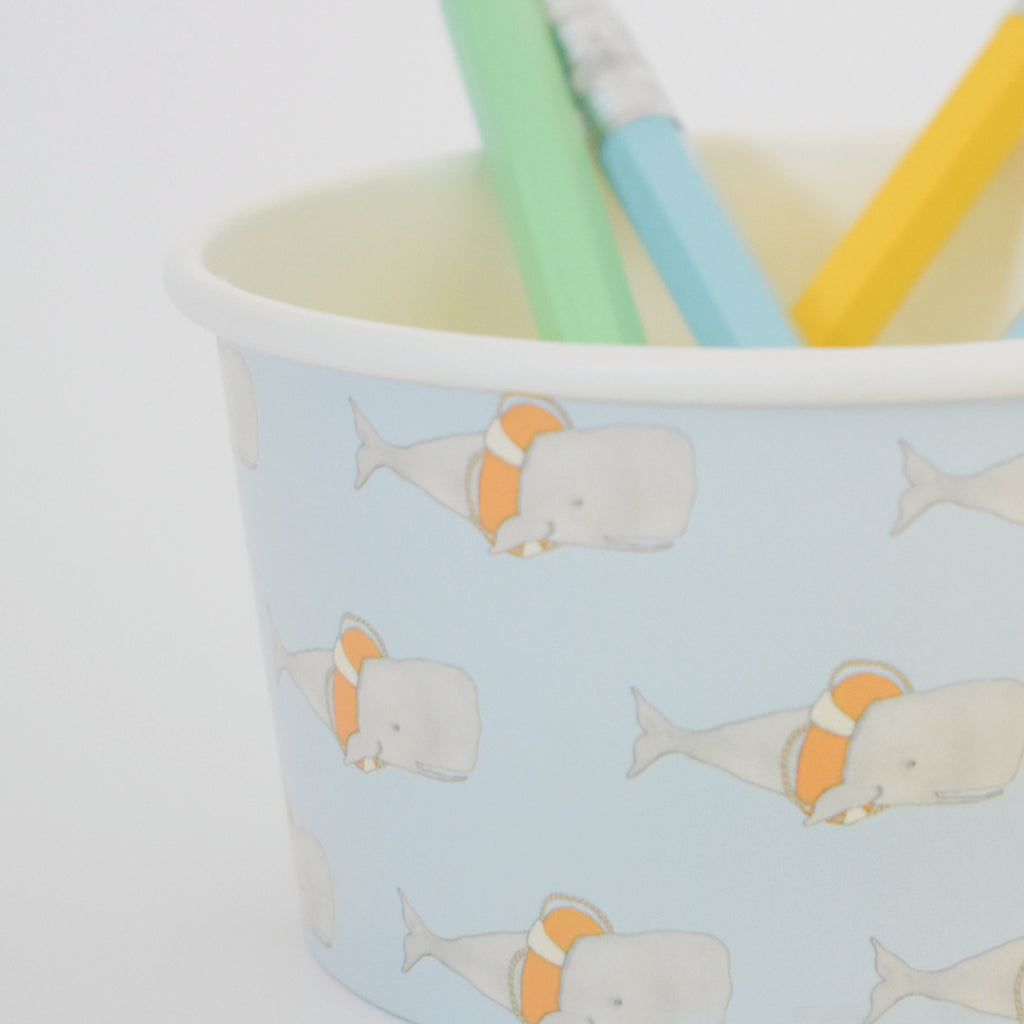 Whale Snack Cups by Sara Fitz