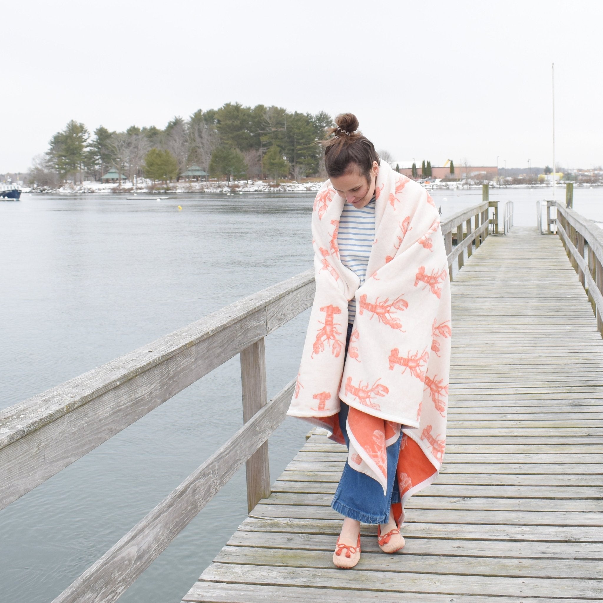 Sara Fitz Lobster ChappyWrap Reversible Baby Blanket
